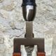 Paire de lampes de luxe bover modèle ema - cuir & laiton nickelé