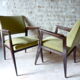 Pair of mahogany bridge armchairs