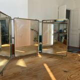 Metal triptych mirror from the 1950s