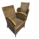 Pair of colonial wicker armchairs
