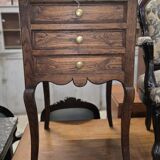 Small chest of drawers / tallboy / antique bedside table with 3 drawers / Louis XV style / solid oak