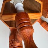 Vintage Swedish wall sconces in pine, 1970s, set of 2