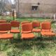 LOT of 8 chairs in orange fabric '70s very comfortable
