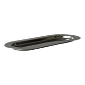 Stainless steel platter – Elongated oval serving dish in metal – Aperitif tray