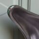 Zoomorphic swan candlestick in black glazed ceramic, Italy circa 1950.