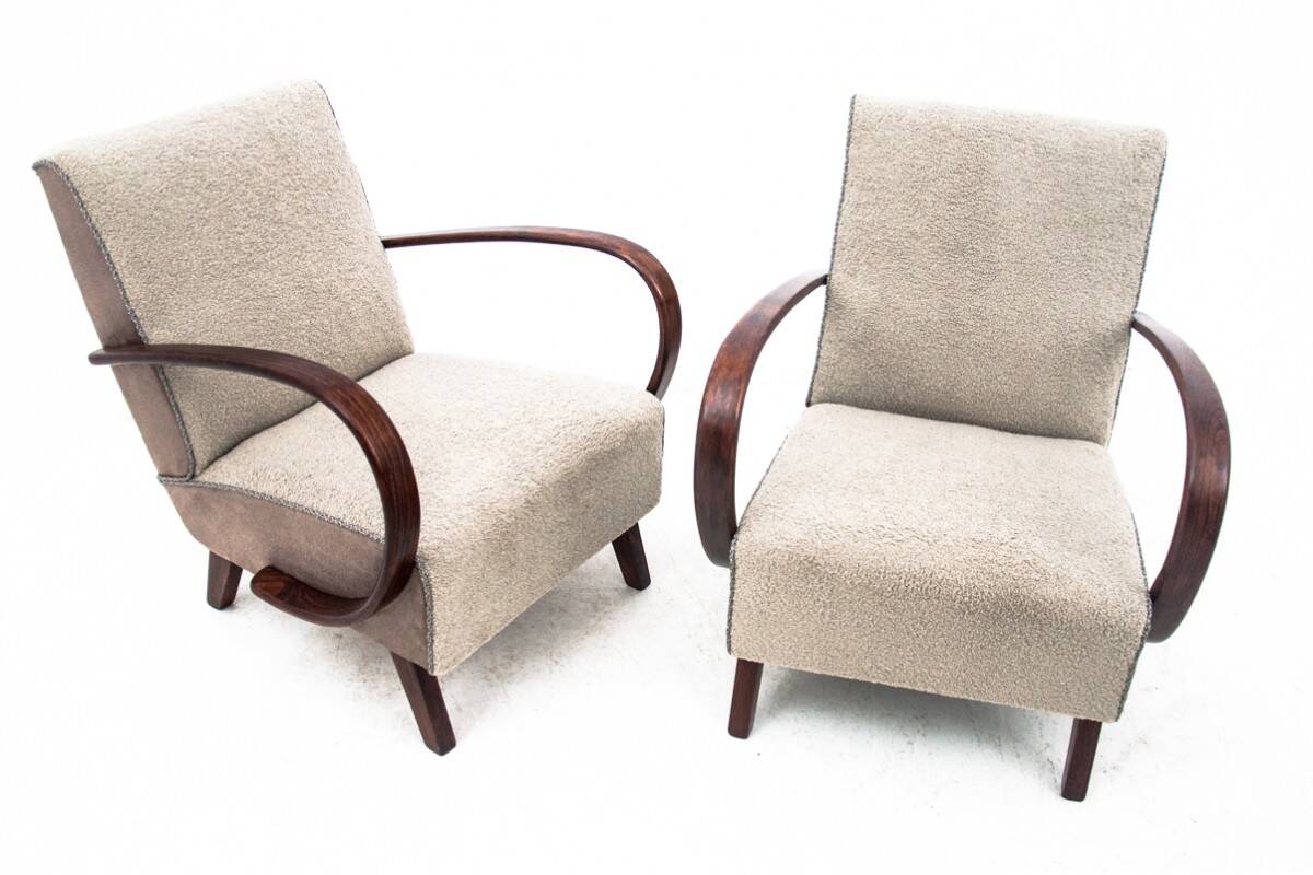 Art Deco armchairs designed by J. Halabala, Czechoslovakia, 1930s.