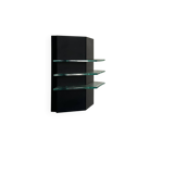 Vintage black metal and glass wall lamp, France 1980