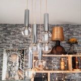 Vintage 1960s/70s 6-light waterfall chandelier pendant light