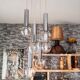 Vintage 1960s/70s 6-light waterfall chandelier pendant light
