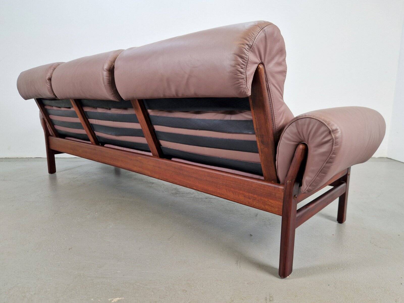 Vintage Teak Leather Sofa from Coja, Netherlands, 1960s