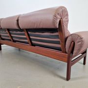 Vintage Teak Leather Sofa from Coja, Netherlands, 1960s