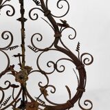Wrought iron pedestal table and marble top, Venice, Italy, 17th century