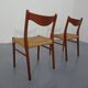 Set of Teak and Paper Cord Dining Chairs by Ejner Larsen for Glyngøre Stolefabrik, 1960s