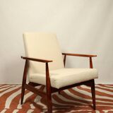 Scandinavian armchair and foot rest beige buckle design by H.lis