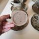 Series of stoneware cups and saucers