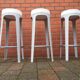 Leonardo Rossano metal and leather stool for Lapalma, Italy