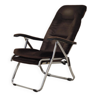 Brown velour armchair, Danish design, 1970s, production: Denmark