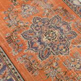6x9 Turkish Classic Pattern Orange Green Vintage Rug, 174x279Cm