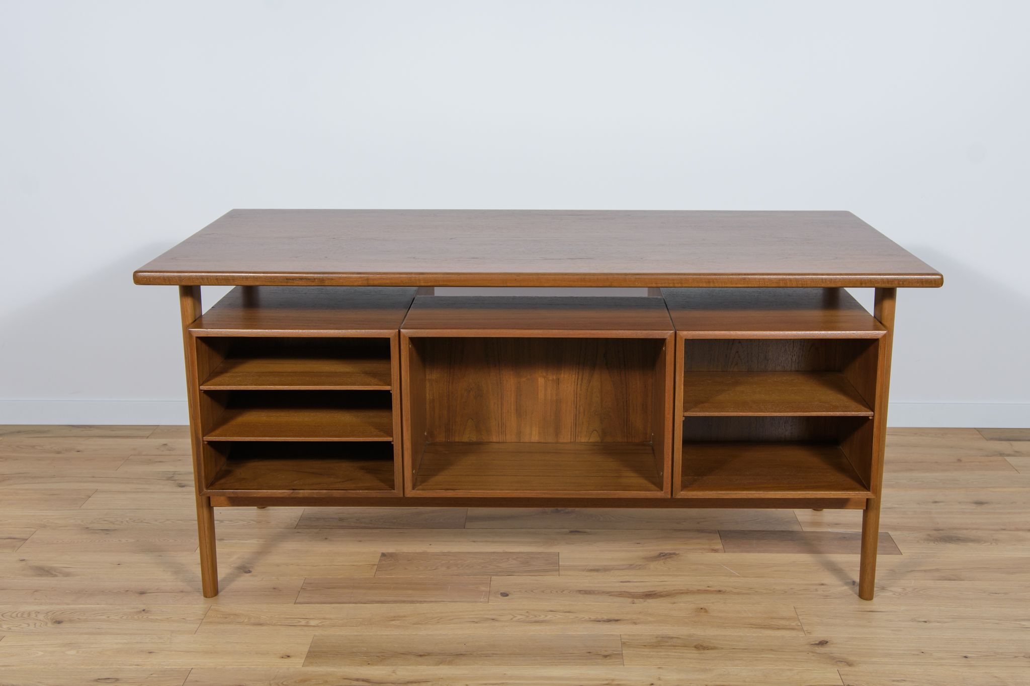 Mid-Century Danish Teak Desk by Kai Kristiansen for Feldballes Møbelfabrik, 1960s