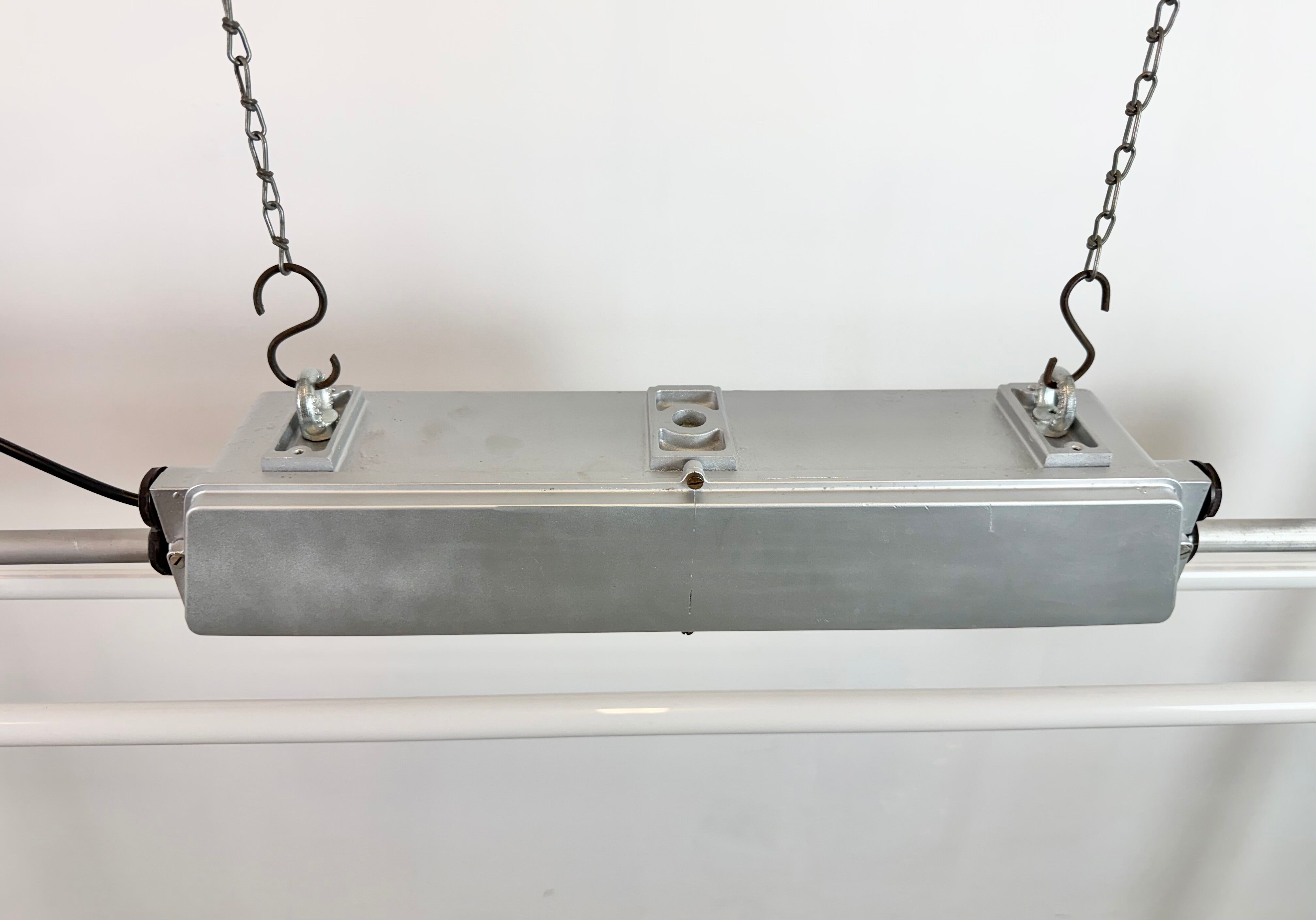Industrial Silver Tube Light from Elektrosvit, 1970s