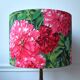 Lampshade with pink peony pattern