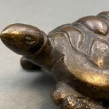 Bronze turtle XIXth Chocolate patina Fine carving