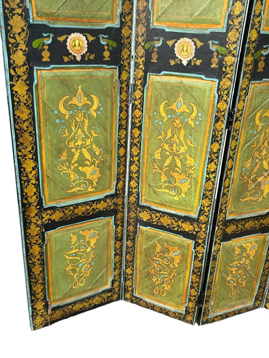 Painted Wooden Screen India 19th H 206 XL 171 Cm