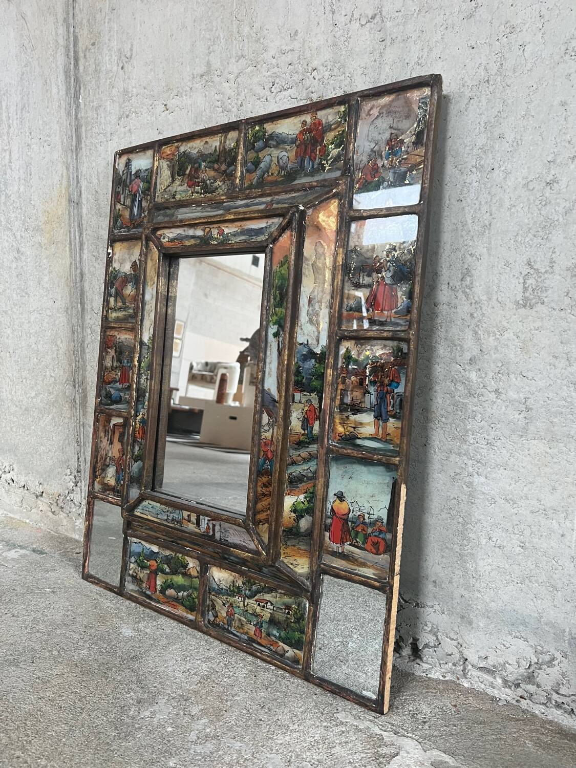Handpainted Italian mirror