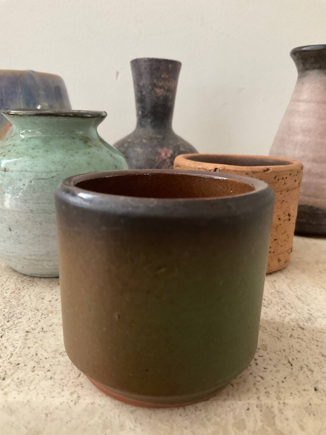 Series of 6 vintage miniature vases