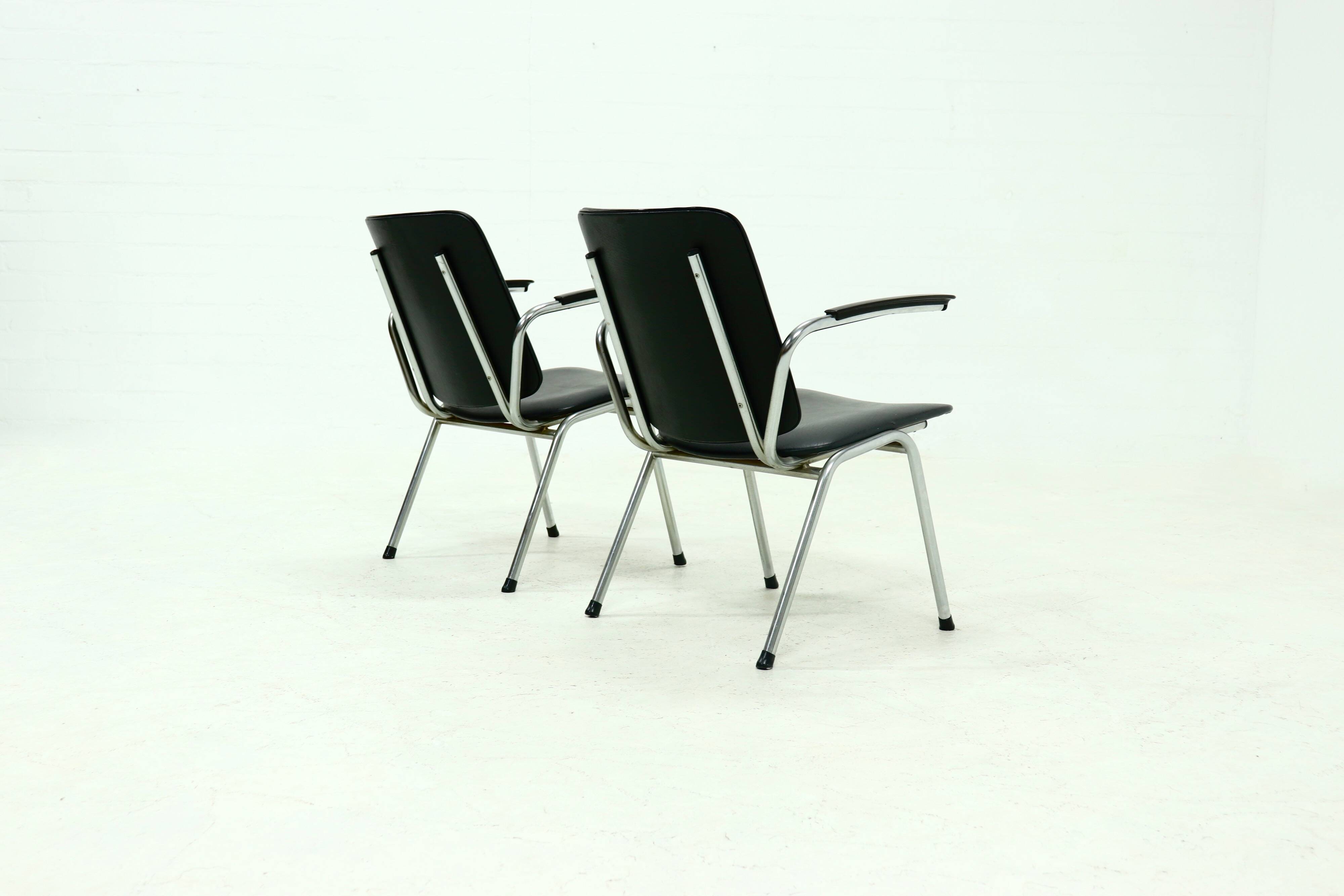 Set of 2 Tubular Armchairs by Gebroeders de Wit 1960s
