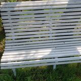 Outdoor slatted bench