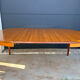 Vintage teak round table Scandinavian style with 2 extensions 1960s/70s