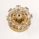 Pair of wall sconces in gilded crystal by Palwa, Germany, 1960s.