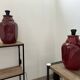 Paire de lampes rouge sang de boeuf de style asiatique