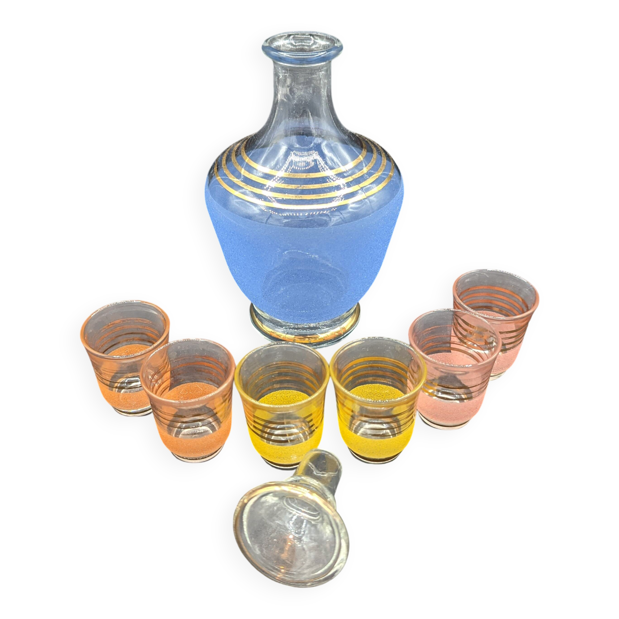 Liqueur alcohol service Aperitif Digestive Kitchen Tableware Blue carafe