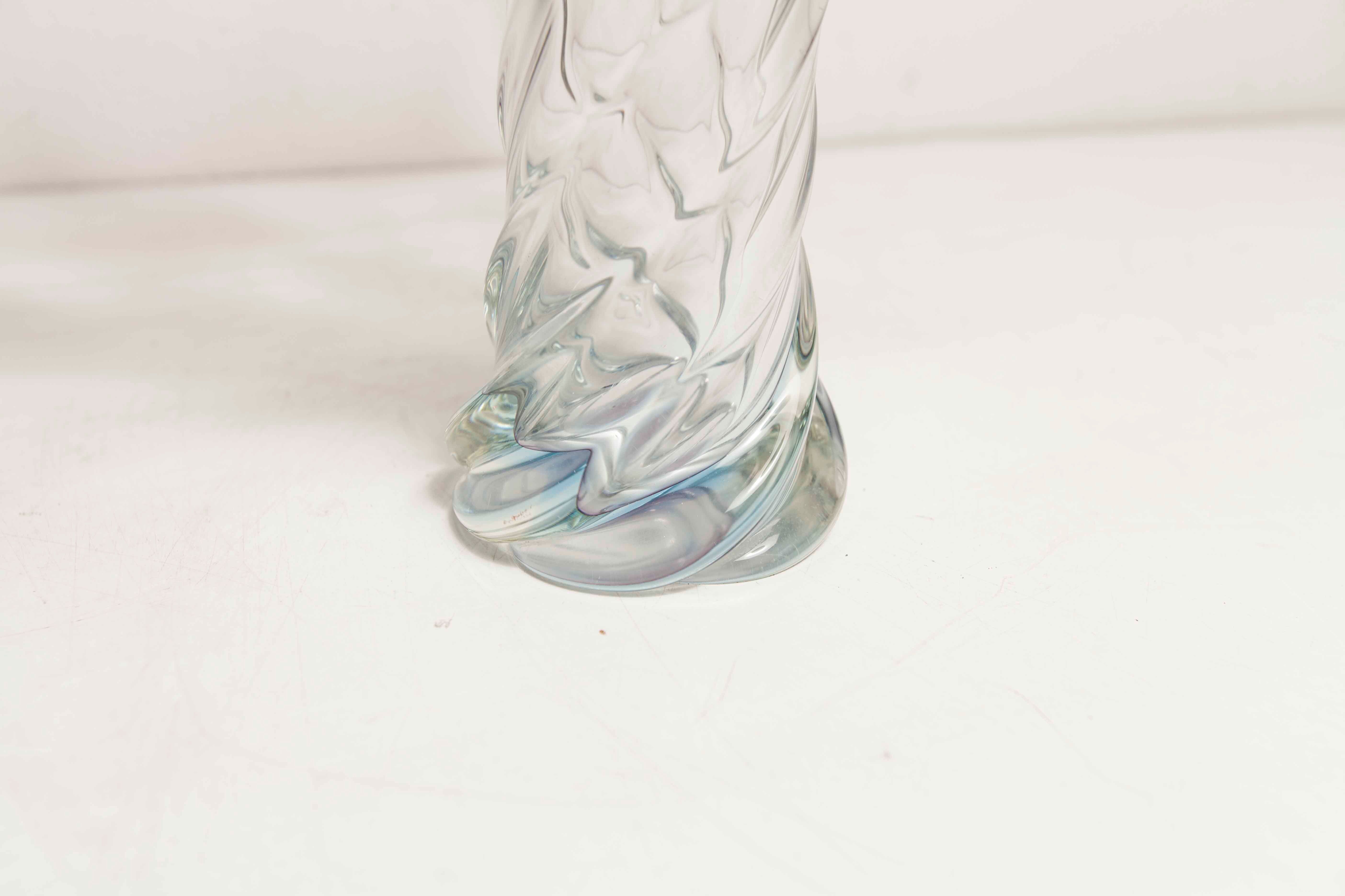 Vase in Murano glass by Fratelli Toso H 27.5cm