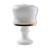Lampe de table en verre opalin blanc et laiton, Tchécoslovaquie circa 1970