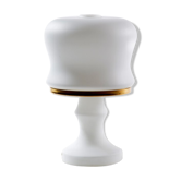 Lampe de table en verre opalin blanc et laiton, Tchécoslovaquie vers 1970