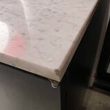 Black Executive Florence Knoll sideboard with metal handles, 1970s