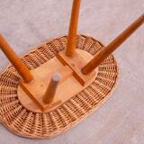 Mid century rattan stool by Jan Kalous for ÚLUV, 1960´s, Czechoslovakia