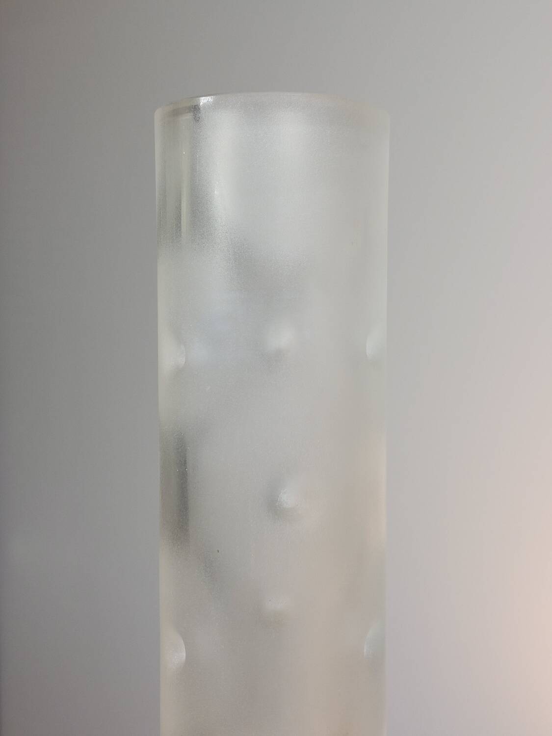 Frosted artisanal vintage glass vase