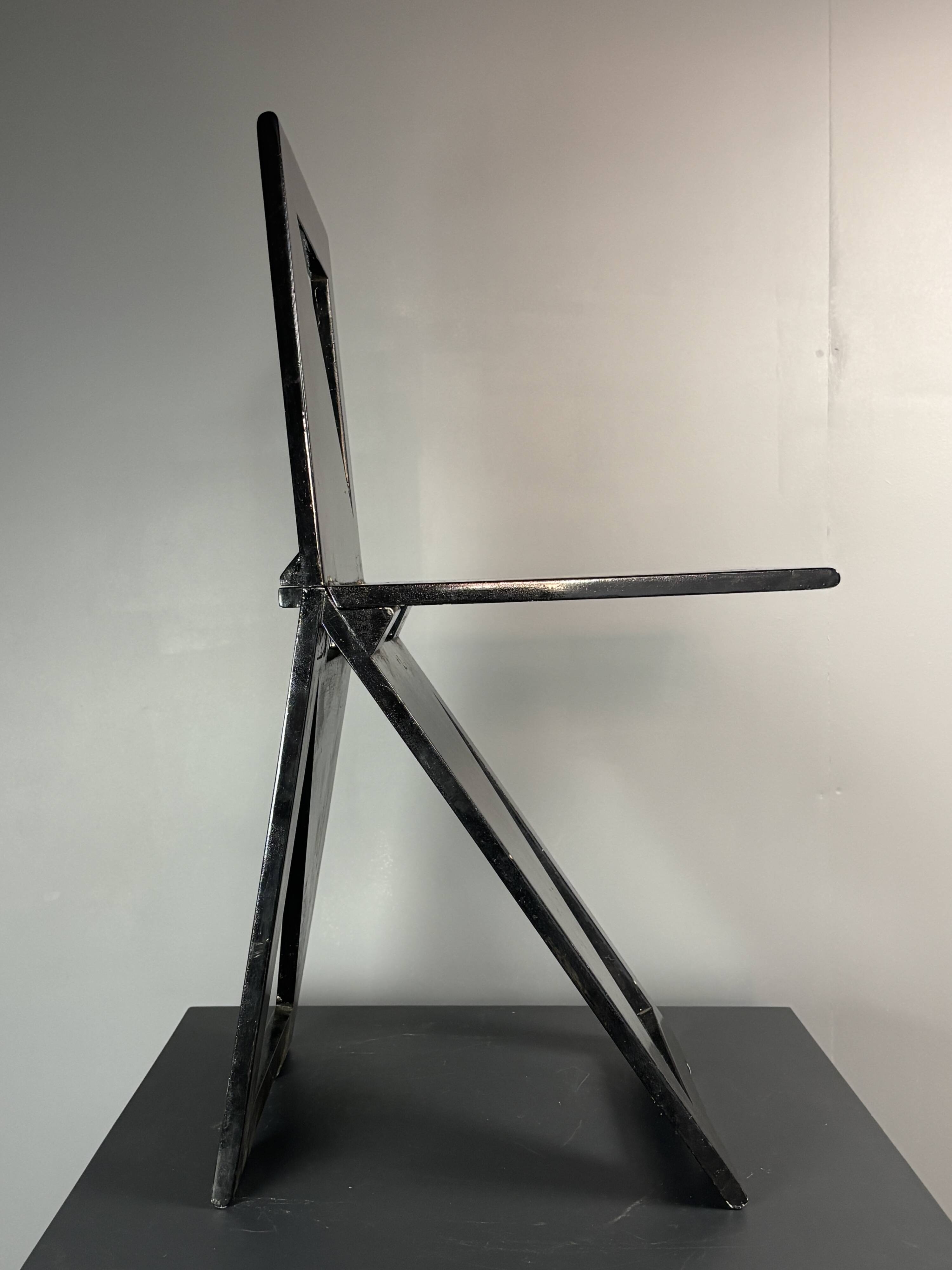 Dutch post modern foldable side chair, Eindhoven Design Academy, 1980s