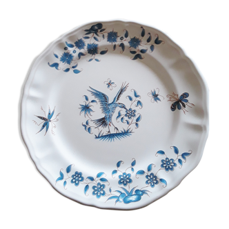 Assiette décorative décor "Oiseaux de Moustiers"
