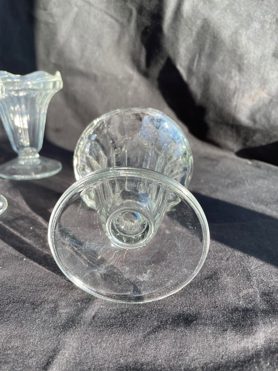 4 coupes de glace vintage en verre