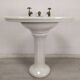 Porcelain sink basin on pedestal