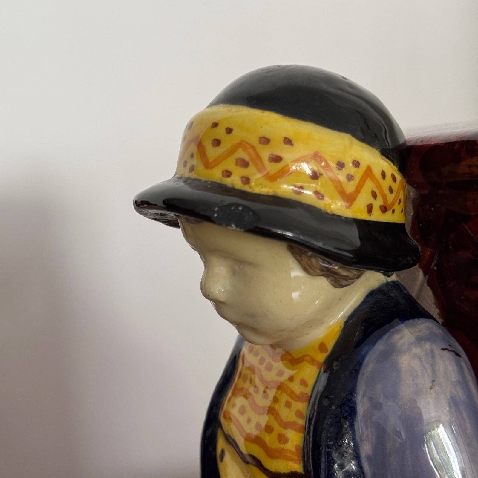 Pair of HB Quimper bookends by Berthe Savigny seated children