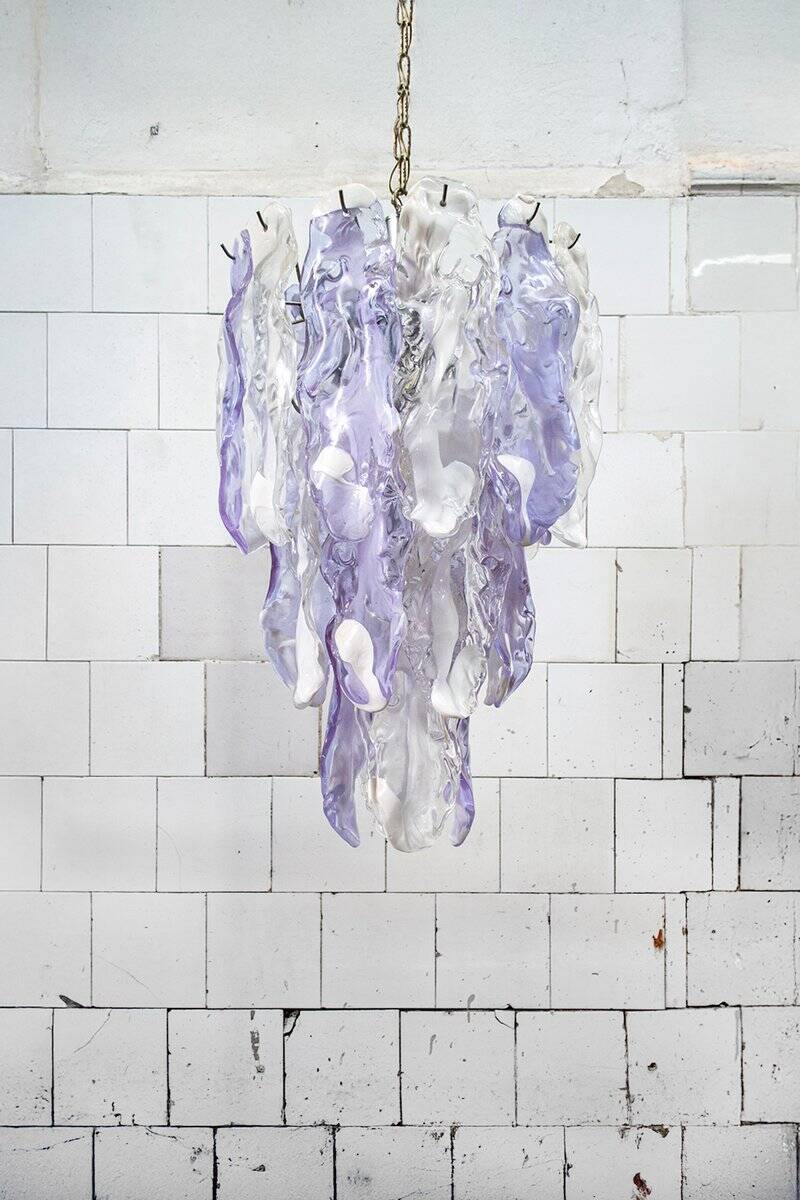 Murano glass pendant lamp by Mazzega, Italy, 1970s.