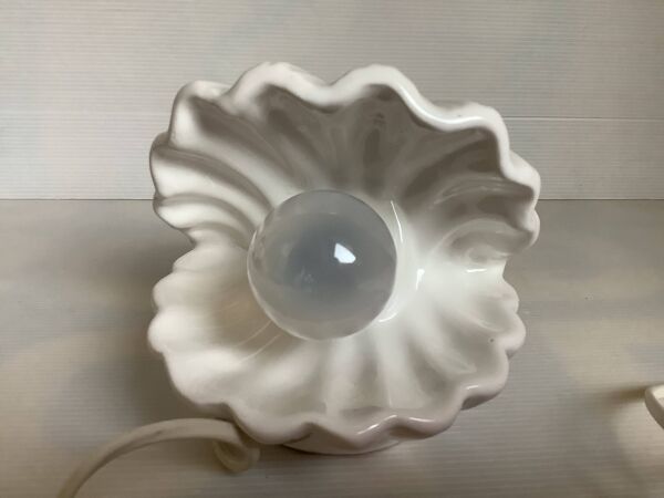 Lampe coquille saint Jacques blanche