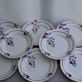 Set of 8 flat ceramic plates