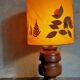 Vintage solid wood lamp and herbarium lampshade